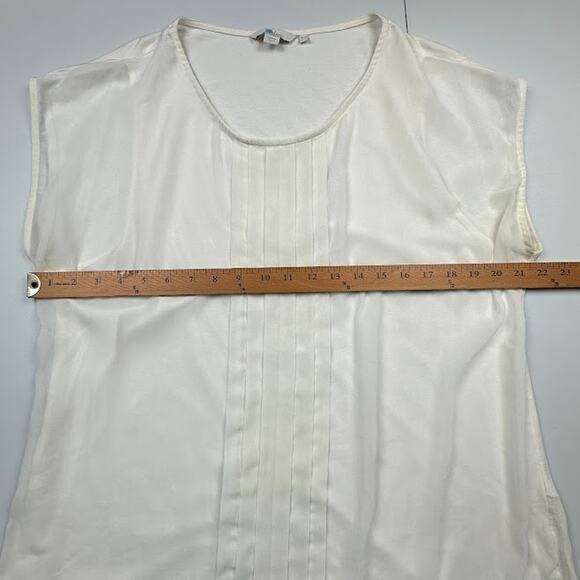 Boden Top Womens 16 Cream Short Sleeve Preppy Career Minimalist Blouse Neutral - Picture 8 of 11